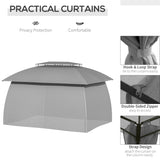 ZUN 10' x 13' Patio Gazebo Canopy, Double Vented Roof, Steel Frame, Curtain Sidewalls, Outdoor Sun Shade W2225142539