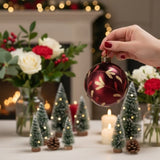 4PCS Set 4.7" Christmas Glass Ball Ornaments 4.7x4.7x4.7in Hanging Tree Decorations Shiny Holiday 79053014