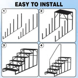 ZUN Swimming Pool Ladder Above Ground Pools, Step Stool Ladder with Handrails, Heavy Duty Hot Tub Steps 88808899