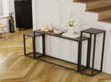 3-Piece Console Table Set, Narrow Entryway Table with Industrial Edge Wrapped Design, Space-Saving 36685009