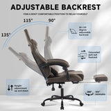 Gaming Chair, Video Game Chair with Massage Lumbar Support and Footrest, Comfortable Ergonomic W2367P288670
