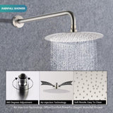 Wall Mounted Round Shower Combo Set with 10" Rain Shower head and Handheld Shower Head Set with W121957635