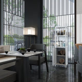 Large capacity multifunctional bamboo storage cabinet furniture for bathroom and living room white W2207P242507