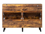 Barn door with 4 flip-down drawers, black metal single-sided handle melamine particleboard black 87766505