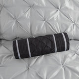 7 Piece Tufted Comforter Set Grey Queen B03596787