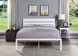 Contemporary Queen Bed 1pc Casual Style White Metal Bed Bedroom Furniture B01167361