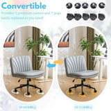 Criss Cross Chair with Wheels & pegs,Dual-Base Wide Armless Comfy Desk Chair Cross Legged,Adjustable 25100756