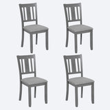Wooden Dining Chairs Set of 4, Kitchen Chair with Padded Seat, Upholstered Side Chair for Dining W1998126421