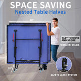 8ft Mid-Size Tennis Foldable & Portable Ping Pong Set for Indoor Games with Net, 2 29610371