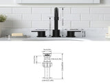 Widespread Bathroom Sink Faucet Matte Black 2 Handle 8 inch Lavatory Faucet 3 Hole 360&deg Swivel Spout T3177P277511