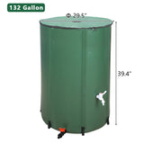 ZUN 132 Gallon Folding Rain Barrel Water Collector Green 39289115