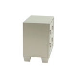 Contemporary 2 Drawers Nightstand In Silver SR014981