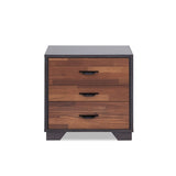 Two-tone Finish Nightstand with 3 Drawers, Walnut and Espresso B016P253966