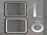 32*32inch Bathroom Led Classy Vanity Mirror with focused backplane,Black aluminum alloy frame,High W1992P210906