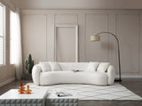 102'' 5-Seater Boucle Sofa Modern Sectional Half Moon Leisure Couch Curved Sofa Teddy Fleece Velet W87661868
