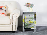 Modern and Contemporary Mirrored 3-Drawers Nightstand Bedside Table 34787396