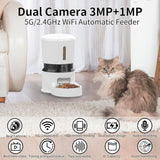 Smart WiFi Pet Feeder 1080P Dual Camera, Night Vision, Voice Control, Programmable Schedule 48871359