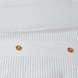 Full/Queen 3 Piece Cotton Waffle Weave Duvet Cover Set B035129156