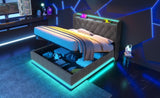 King size Upholstered, 360 surround LED function, Buttons/Apps/Remote Control, hydraulic storage N736P188808G
