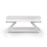 ZUN Contemporary Style White 1pc Coffee Table Lift Top Design High Gloss Finish Chrome Frame Living Room B011P207454