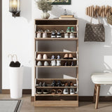 3-Drawer Shoe Storage Cabinet, 3-Tier Wood Shoe Rack Storage Organizer for Entryway W40981154