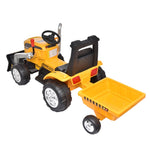 ZUN Kids Ride on Tractor with Trailer, 12V Battery Powered Electric Excavator for Kids with Remote T3067P244621