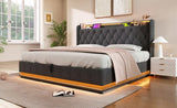 King size Upholstered, 360 surround LED function, Buttons/Apps/Remote Control, hydraulic storage N736P188808G