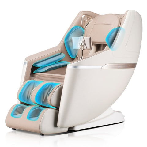 ZUN BOSSCARE SL Zero Gravity Massage Full Body Chair with Voice Control Shiatsu Recline Beige W730P162482