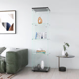 Glass Display Cabinet 4 Shelves with Door, Floor Standing Curio Bookshelf for Living Room Bedroom W1806P197872