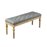 ZUN Habit Solid Wood Button Tufted Dining Bench, Grey T2574P164609