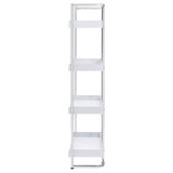 Glossy White 4-Shelf Open Back Bookcase B062P153766