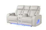 ZUN Fortuner Modern Style Upholstery Recliner Loveseat Made with Wood & Massage Function Included-Beige B009P287719