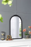23" x 42" Hand Carved Rose Antique Mirror Frame, Wood Arch Mirror Wall Decor for Living Room, W2078126746
