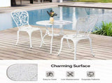3 PCS Outdoor Bistro Set, All-Weather Cast Aluminum Butterfly Bistro Table and Chairs Set of 2, 53227481
