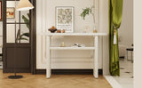 ZUN TREXM Elegant Minimalist Console Table with Rounded Edges and Sturdy Shelf Design for Entryway, N715P195554E