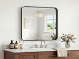 Bathroom Mirror 22"x30" Black Metal Frame Rectangle Vanity Mirror with Rounded Corners, Modern Wall 41875243