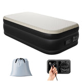 Twin Air Mattress with Built-in Pump, 18in Foam Topper Blow up Mattress, Quick Inflation/Deflation 48417832