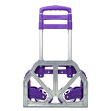 ZUN Portable Aluminium Cart Folding Dolly Push Truck Hand Collapsible Trolley Luggage Purple 09846099