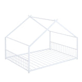 Full Size Metal House Bed, White MF305893AAK