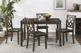 ZUN Classic Transitional 5pc Dining Set Dining Table and Four Side Chairs Set Charcoal Finish B011P144223