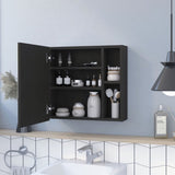 Oman Medicine Cabinet, Three Internal Shelves, Single Door, Two External Shelves -Black B20092104