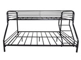 Heavy Duty Twin-Over-Full Metal Bunk Bed, Easy Assembly with Enhanced Upper-Level Guardrail, Black 87935632