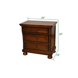 Wood Nightstand with Hidden Jewelry Drawer in Dark Walnut 808857819697