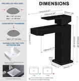 Single Handle Bathroom Faucet, Matte Black Single Hole Bathroom Faucet, Solid Brass Modern Bathroom W1386P331342