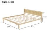 Platform Bed Frame with Headboard , Wood Slat Support , No Box Spring Needed ,King,Natural N709P425341N