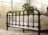 Transitional Style Antique Black Queen Size Bed Hand-brushed Antique Gold Accents 1pc Bedroom B2741P476062