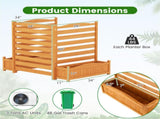 No-Dig Fir Wood Privacy Fence with Planter Boxes, 3-Panel AC Unit Screen for Outdoor Trash/Pool 03301084