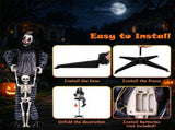 70" Life Size Animated Halloween Clown Prop with Lifted Skeleton, Glowing Red Eyes, Sound & Button 53279827