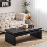 ZUN Modern Coffee Table, Black Wooden Coffee Table, Rectangle Cocktail Tea Table for Living Room, 47.6" W2729P198990