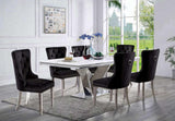 Contemporary Black Color Flannelette 2pcs Side Chairs Button-Tufted Upholstered Dining Chairs B011P208974